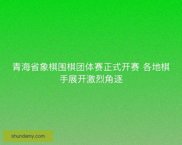 青海省象棋围棋团体赛正式开赛 各地棋手展开激烈角逐