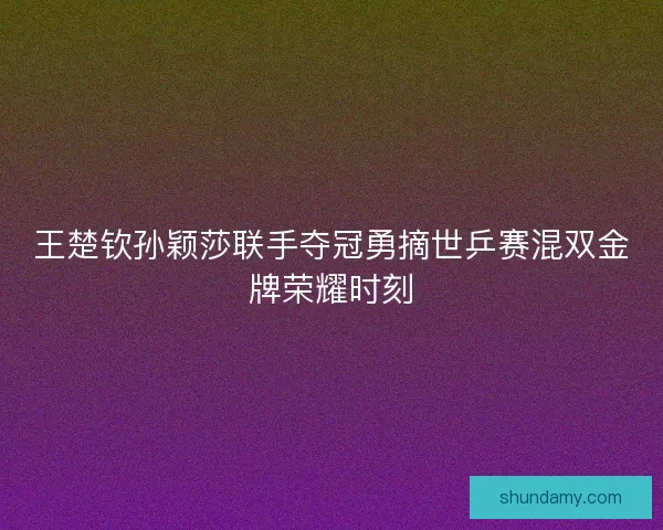 王楚钦孙颖莎联手夺冠勇摘世乒赛混双金牌荣耀时刻 王楚钦孙颖莎联手夺冠勇摘世乒赛混双金牌荣耀时刻