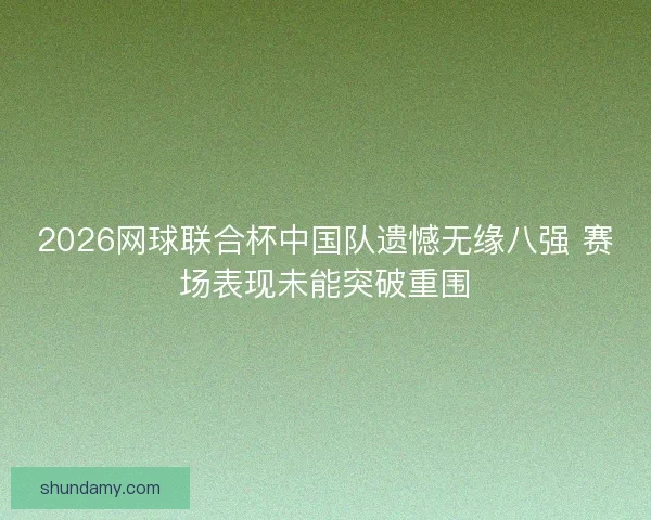 2026网球联合杯中国队遗憾无缘八强 赛场表现未能突破重围 2026网球联合杯中国队遗憾无缘八强 赛场表现未能突破重围