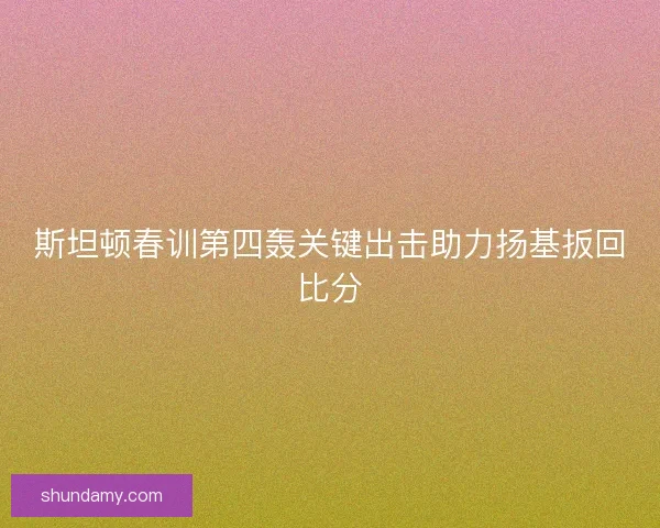 斯坦顿春训第四轰关键出击助力扬基扳回比分